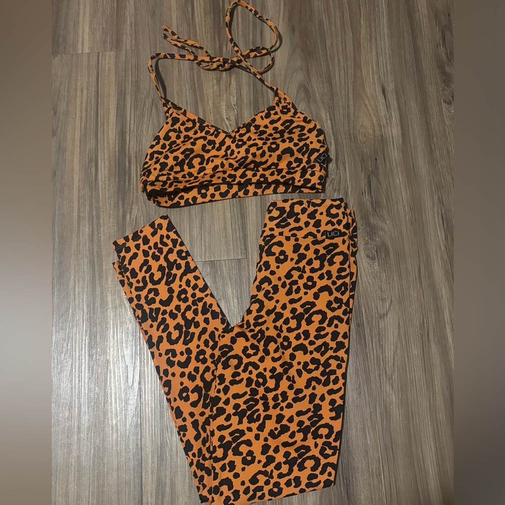 Leopard Print Leggings and Top Set